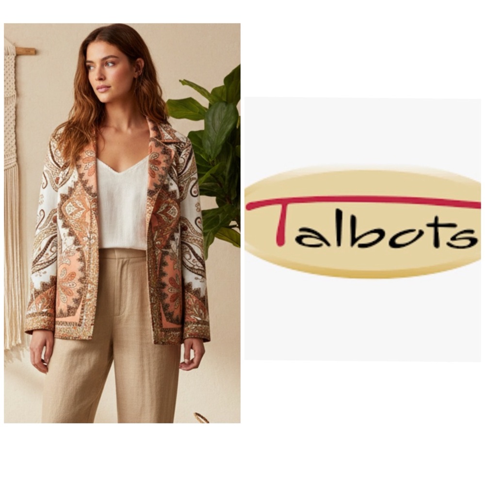 Stunning Buttonless Talbots Multicolor Paisley Blazer perfect for all seasons - Picture 15 of 15